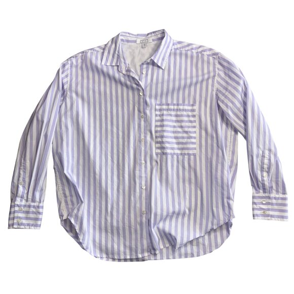 AYR The Deep End Shirt M medium grape soda purple stripe oversized button up - Picture 7 of 11